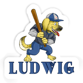 Baseball Dog Sticker Ludwig Image