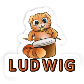 Drummer Cat Sticker Ludwig Image