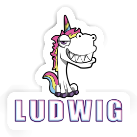 Ludwig Sticker Grinning Unicorn Image