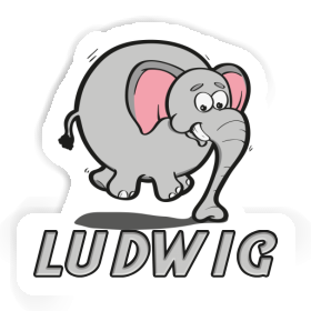 Ludwig Sticker Jumping Elephant Image