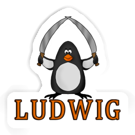 Ludwig Sticker Fighting Penguin Image