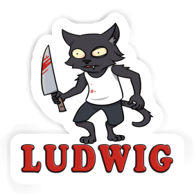 Psycho Cat Sticker Ludwig Image