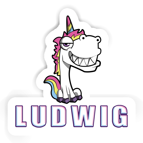 Ludwig Sticker Grinning Unicorn Image