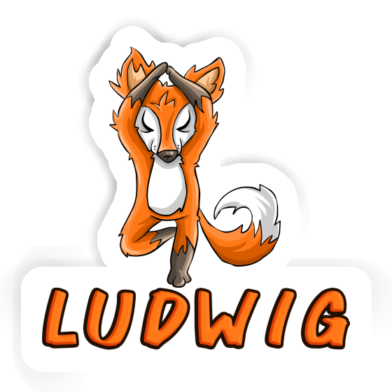 Sticker Ludwig Yoga Fox Laptop Image