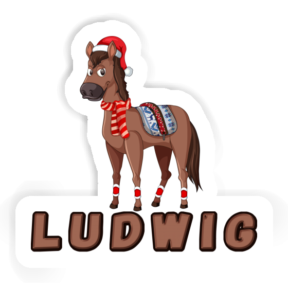 Sticker Christmas Horse Ludwig Laptop Image