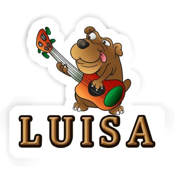 Luisa Autocollant Chien guitariste Notebook Image