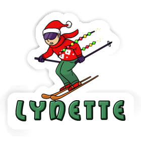 Christmas Skier Sticker Lynette Image