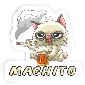 Smoking Cat Sticker Machito Image