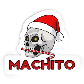 Machito Sticker Christmas Skull Image