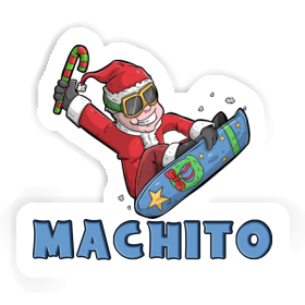 Christmas Snowboarder Sticker Machito Image