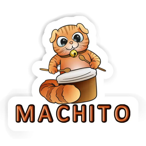 Machito Sticker Drummer Cat Laptop Image