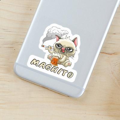 Smoking Cat Sticker Machito Image