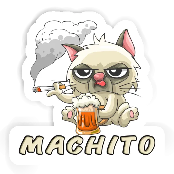 Smoking Cat Sticker Machito Notebook Image