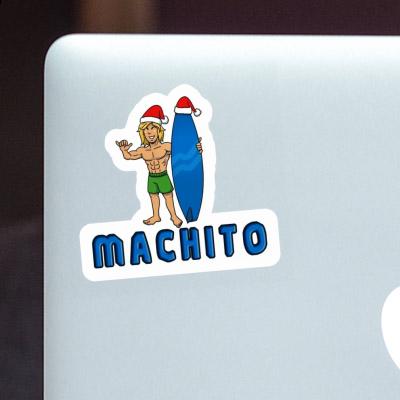 Sticker Christmas Surfer Machito Gift package Image