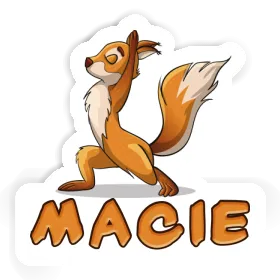 Écureuil yoga Autocollant Macie Image