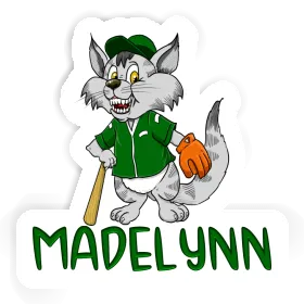 Sticker Madelynn Baseball Cat Image