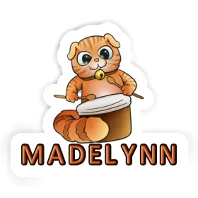 Sticker Drummer Cat Madelynn Image