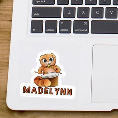 Sticker Drummer Cat Madelynn Notebook Image