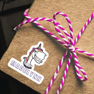 Sticker Madelynn Grinning Unicorn Notebook Image