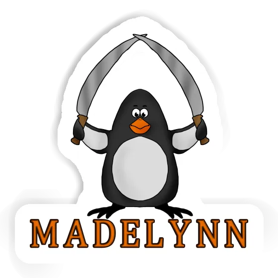 Fighting Penguin Sticker Madelynn Laptop Image