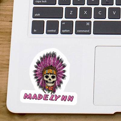 Sticker Damen Totenkopf Madelynn Laptop Image