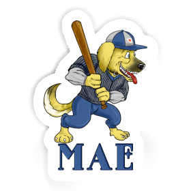 Autocollant Mae Baseball-Chien Image