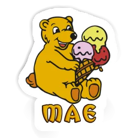 Eiscreme-Bär Sticker Mae Image