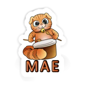 Sticker Drummer Cat Mae Image