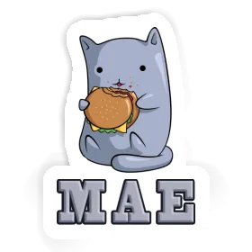 Hamburger Cat Sticker Mae Image