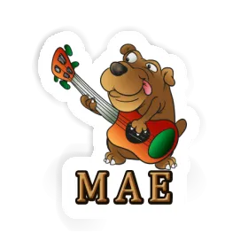 Sticker Mae Guitar Dog Image