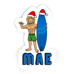 Mae Sticker Christmas Surfer Image