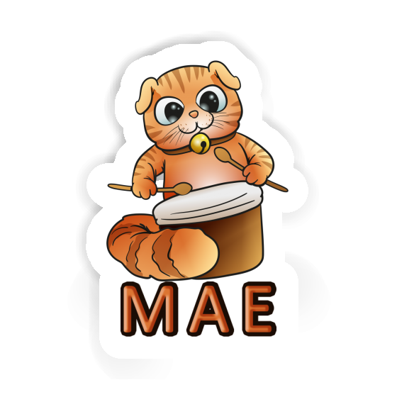 Sticker Drummer Cat Mae Laptop Image