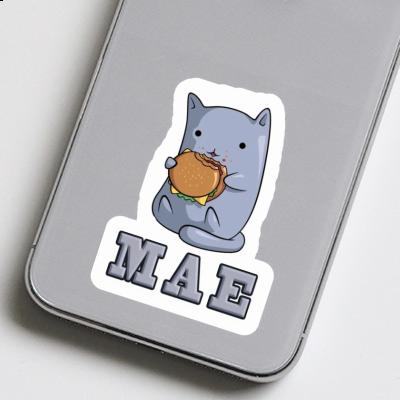 Hamburger Cat Sticker Mae Image