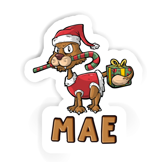 Mae Sticker Christmas Cat Image