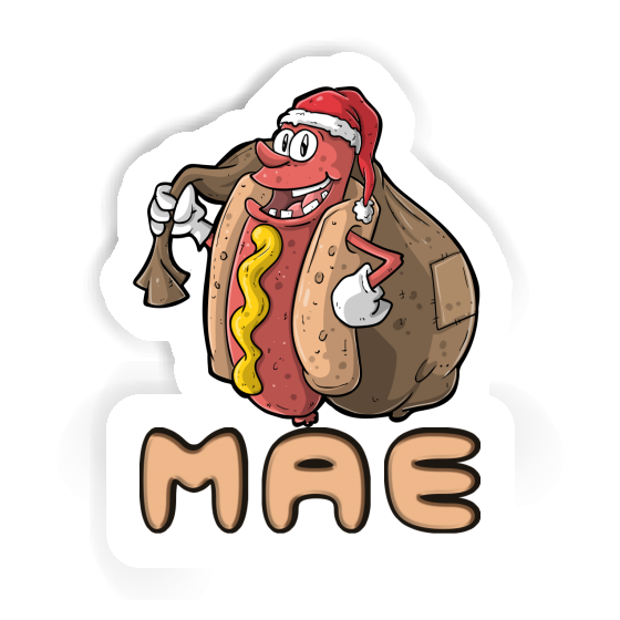 Mae Sticker Christmas Hot Dog Laptop Image