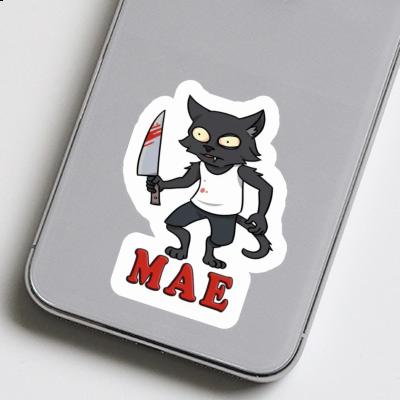 Sticker Psycho Cat Mae Laptop Image