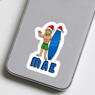 Mae Sticker Christmas Surfer Notebook Image