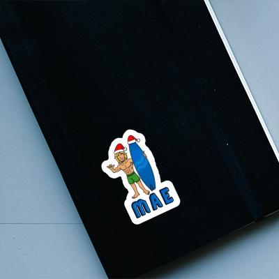 Mae Sticker Christmas Surfer Laptop Image