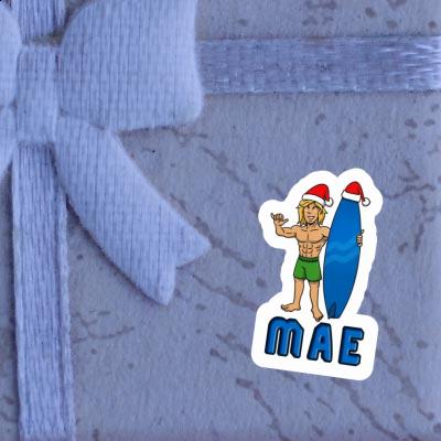 Mae Sticker Christmas Surfer Gift package Image