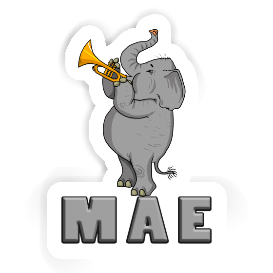 Sticker Mae Trompeten-Elefant Notebook Image