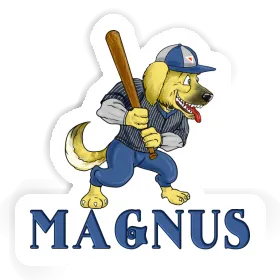 Magnus Autocollant Baseball-Chien Image