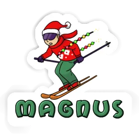 Christmas Skier Sticker Magnus Image