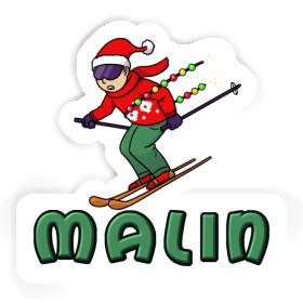 Sticker Malin Christmas Skier Image