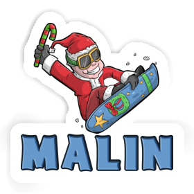 Malin Sticker Christmas Snowboarder Image