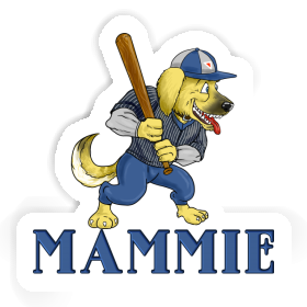 Baseball Dog Sticker Mammie Image