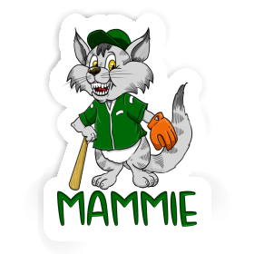 Mammie Sticker Baseball Cat Image