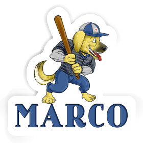 Marco Sticker Baseball Dog Image
