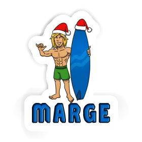 Sticker Marge Christmas Surfer Image
