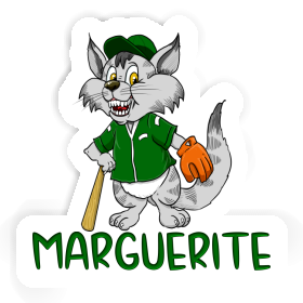 Chat de baseball Autocollant Marguerite Image