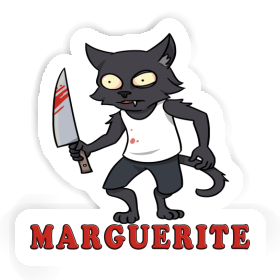 Psycho-Katze Aufkleber Marguerite Image
